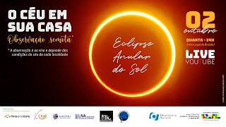 “O céu em sua casa observação remota”  Eclipse Anular do Sol [upl. by Aznofla813]