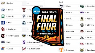 Bracketology 2024 College Basketball Tournament Predictions amp Completed Bracket 1 [upl. by Ingunna]