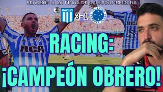 LA ACADEMIA CAMPEONAZO DE LA SUDAMERICANA  Reacción a RACING 3  CRUZEIRO 1 [upl. by Prescott569]