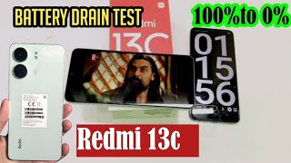 Redmi 13c Battery Drain Test 100 0 5000mah battery [upl. by Notnelc186]