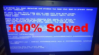 A problem has been detected and windows Blue screen error windows 7 100 Fix [upl. by Georgie104]