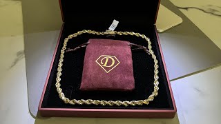 Daniel Jewelry Inc Review 14k 7mm Rope Necklace 22quot DanielJewelryInc MiamiCubans [upl. by Onifur]