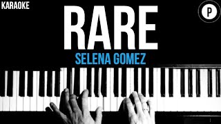 Selena Gomez  Rare Karaoke SLOWER Acoustic Piano Instrumental Cover Lyrics [upl. by Teerprah]