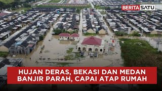 Banjir Parah Rendam Bekasi dan Medan  Beritasatu [upl. by Aratahc8]