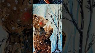 Winterüberraschung howtopaint bear gouachepainting [upl. by Secunda840]