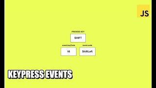 Keypress Events JavaScript Tutorial  How to make KeyDown Event [upl. by Reppiks]