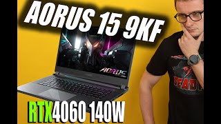 TEST Gigabyte Aorus 15 9KF  RTX4060 140W  i5 12500H [upl. by Addia]