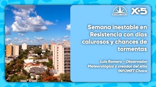 PRONOSTICO EXTENDIDO Semana inestable en Resistencia con días calurosos y chances de tormentas [upl. by Ringe]