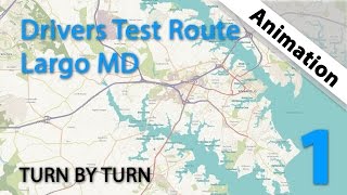 Drivers Test Route  Largo MD Animation [upl. by Dusen]