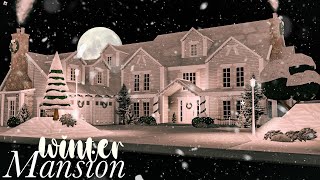 NO LARGE PLOT Winter Mansion 100K Bloxburg Speedbuild [upl. by Kirkwood240]