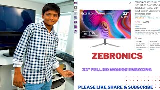 Best Budget ZEBRONICS 32inch Curved Full HD Monitor Unboxing and Review [upl. by Seow]