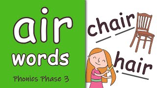 air Words  Phase 3 Phonics [upl. by Esilram]