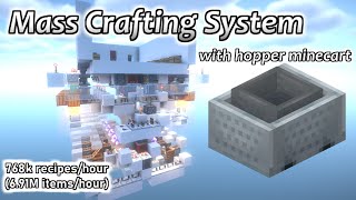 【Minecraft Java】ホッパートロッコ式マスクラフター  Mass Crafting System with Hopper Minecart [upl. by Ennaej]