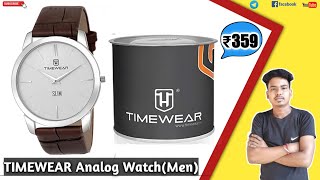 TIMEWEAR Analog WatchUnboxing amp ReviewTwo Hands Brown Leather Strap Slim Watch ForMenUnder budget [upl. by Lareneg]