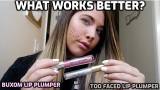 WHICH LIP PLUMPER WORKS BETTER BUXOM FULLON™ PLUMPING GLOSS or TOO FACED LIP INJECTION EXTREME [upl. by Acirne]