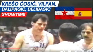 Krešo Ćosić Mirza Delibašić Dalipagić Vilfan VS Spain 1981  LA MAGIA [upl. by Atnuahc]