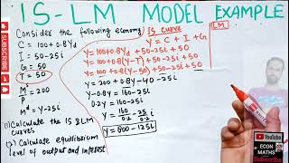 ISLM MODEL mathematicaleconomics macroeconomics [upl. by Nicholson]