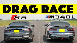 500BHP Battle Tuned BMW M340i vs Tuned Audi S5 someone gets walked Drag and Roll Race [upl. by Eirrok481]