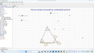 20 GeoGebra Shuma e këndeve të brendshme e trekëndëshit animimi [upl. by Marba]