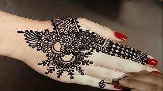 New Latest Back Side Mehndi Design  Step By Step Tutorial  One Finger Mehndi Design Back Hand [upl. by Anoyk434]