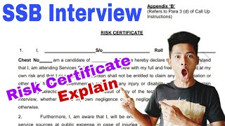 Risk Certificate Fully Explain Risk certificate kya hota hai Is it Mandatory SSB interview [upl. by Suzanne44]