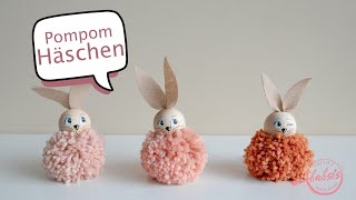 Pompom Hasen selber machen  Osterdeko selbst basteln  DIY Osterhaseperfekt für Kinder [upl. by Jaal]