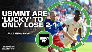 FULL REACTION USMNT falls to Canada Theyre LUCKY it was ONLY 21  Keller  ESPN FC [upl. by Nahsrad168]