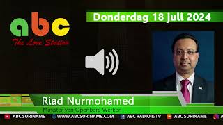 Riad Nurmohamed over beleidsprioriteiten op Openbare Werken  ABC Online Nieuws [upl. by Baumann]