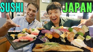 FIRST SUSHI EXPERIENCE in Japan With John Daub From quotOnly in Japanquot [upl. by Gnilrad]