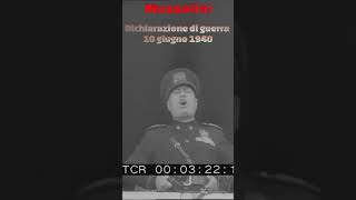 Benito Mussolini  Dichiarazione di guerra 1940 ➡️Ti regaliamo 100 euro [upl. by Dorehs783]