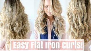 How to Easy Flat Iron Curls No Twisting [upl. by Buderus]