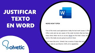 JUSTIFICAR TEXTO en WORD [upl. by Lesh331]