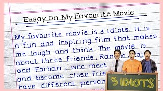 Essay on My Favourite movie 3 Idiots My Favourite movie Essay On 3 Idiots [upl. by Nivak219]