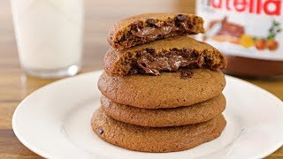 Nutella Stuffed Chocolate Chip Cookies Recipe [upl. by Wilkison]