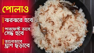 ঝরঝরে সাদা পোলাও রেসিপি  Plain Pulao Recipe  Polao Recipe [upl. by Kinsley]