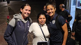 Merel van Dongen y Rebe Bernal de Rayadas se acercaron a la afición en CU luego de vencer a Pumas [upl. by Nylirrej395]