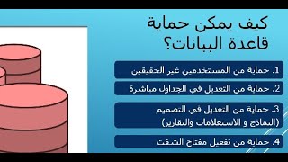 حماية قاعدة البيانات 1 اكسس2007201020132016 [upl. by Verras]