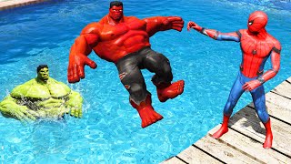 GTA 5 Water Ragdolls Spiderman vs Rainbow Hulk JumpsFails Euphoria Physics Funny Moments [upl. by Lleynod]