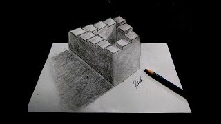 Mind Blowing Optical Illusion  Never Ending Staircase Drawing  3D Penrose Staircase Drawing  Easy [upl. by Garnes358]