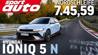 Hyundai Ioniq 5 N  Nordschleife 74559 min HOT LAP  First EV Supertest sport auto [upl. by Euqinu]