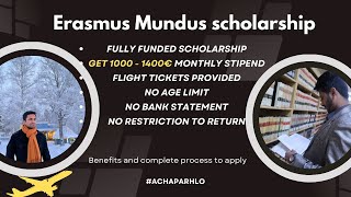 Erasmus Mundus Scholarship  Fully Funded  Get 1000  1400€ Monthly Stipend  Complete Process [upl. by Adlar]