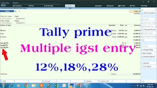 tally prime igst entry  igst in tally prime  igst sales entry in tally prime  igst entry in tally [upl. by Peisch]