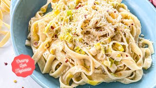 Creamy Leek Tagliatelle Recipe what to make with leeks Easy weekday dinner recipe ready in 30 mins [upl. by Onairot]