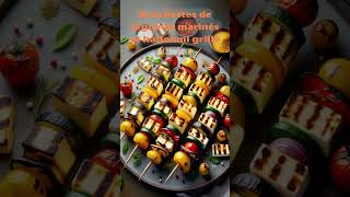 🍢 Brochettes végétariennes  légumes marinés et halloumi grillé à savourer  🌿 [upl. by Ardnaxela]