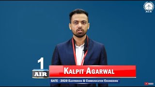 Kalpit Agarwal AIR 1st Rank in GATE 2020 Electronics and Communication EngineeringECE [upl. by Nylecyoj277]