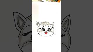 easy kids drawing 🐱shorts funny comedy trending reels youtubeshorts newkidsart ytshortsyt [upl. by Ennairrek]