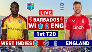 West Indies v England 1st T20 Live Scores  WI vs ENG 1st T20 Live Scores amp Commentary  ENG Innings [upl. by Siugram459]