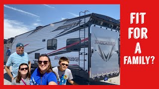 Shockwave T24RQMX  Toy Hauler Travel Trailer Tour  RVs For Tall People [upl. by Garap600]