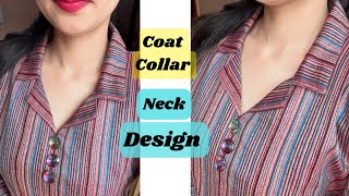 Ladies Coat Collar Neck cutting and Stitching  कोट कॉलर नेक डिज़ाइन [upl. by Down]