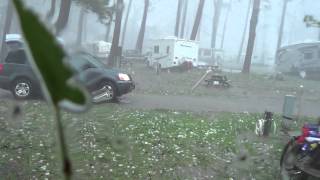 Hail During Cherrystone Campground Tornado 2014 [upl. by Wilkens330]